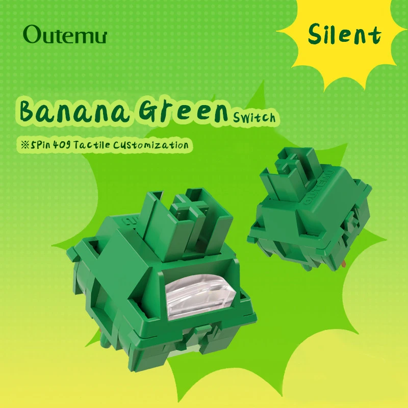 Przełączniki Outemu Banana Green Switch Silent 5 Pin 40g Tactile Pre-lubed Hot Swap do klawiatur mechanicznych…