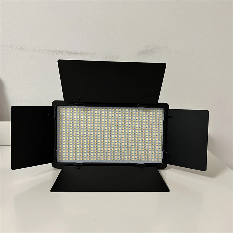 AEVYVKV LED-600 LED Video Light Photography Light Panel 3200-5600K with Barndoor 1/4 Inch Screw Ball Head for Photography Studio