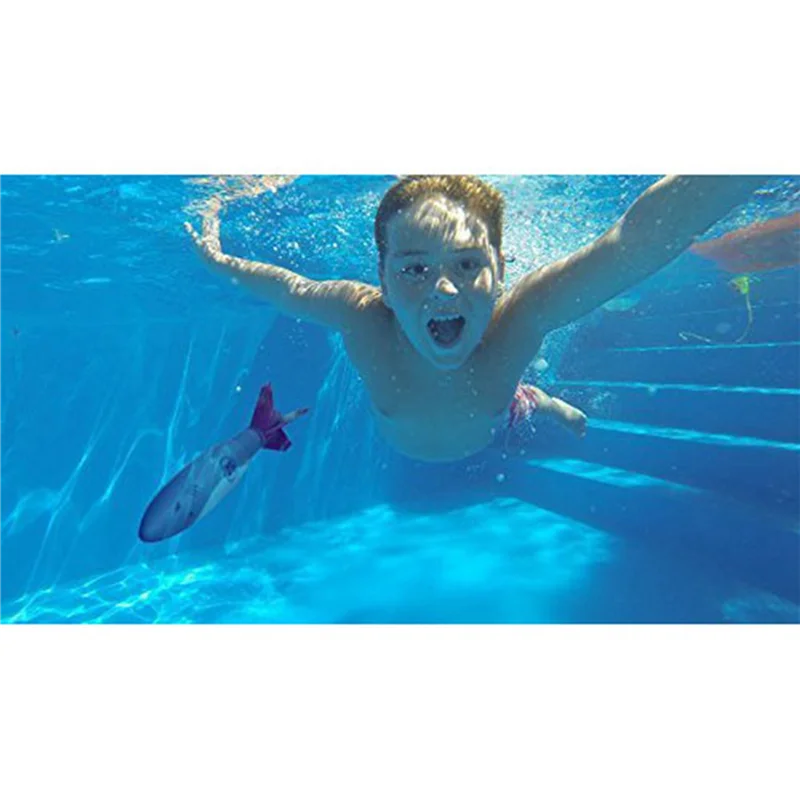 A49K-8 PCS Crianças Natação Shark Forma Jogo de Água de Mergulho Jogo de Mergulho Piscina Glide Shark Lance Torpedo