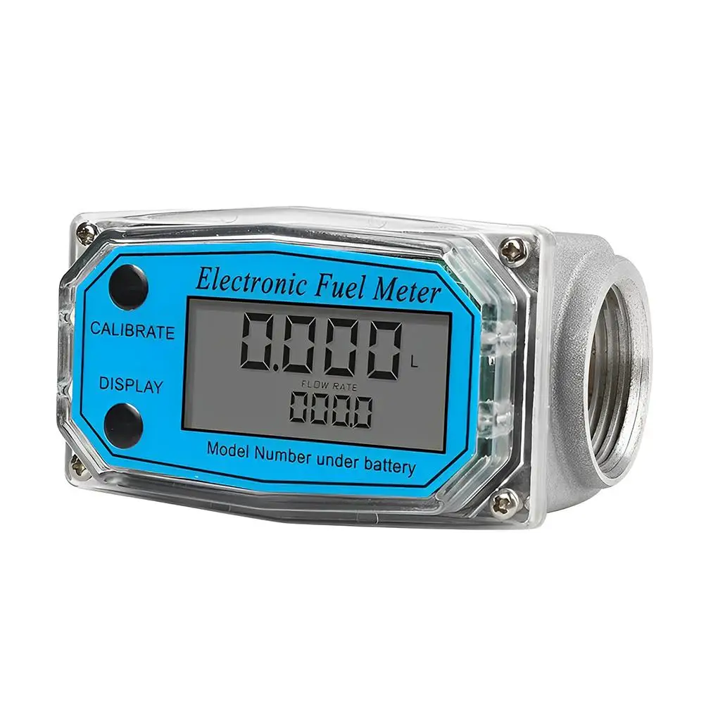 

Electronic Fuel Flows Meter Adjustable Portable Tools Measuring Flowmeter Gauge LCD PCB Flows Indicator Sensor