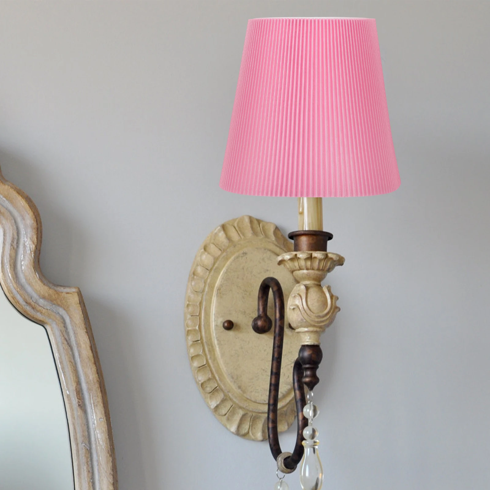 

Pleated Lampshade Blue PVC Fabric 100x120mm Desk Lamp Cover Replacement Unique Table Light Shades Decor