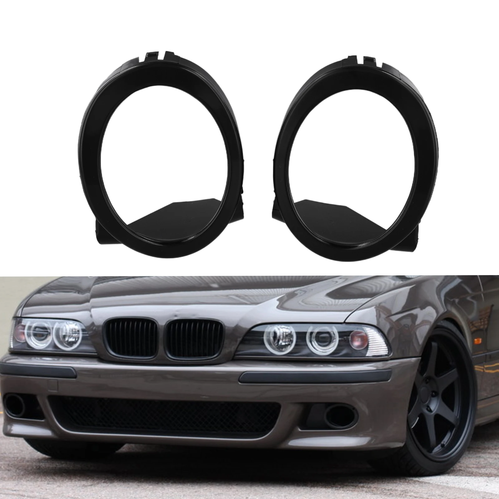 Front Fog Light Cover For BMW For E39 For M5 99-03 51112496283 51112496284 For BMW For E39 For M5 4.9L V8 GAS DOHC Naturally 199