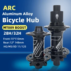 ARC MT009 Bike Mtb Cubes 28H 32H Single Speed Bicycle Hub HG XD MS 10 11 12 Speed Disc Brake Hub Rear Axle Boost 12x148 15x110mm