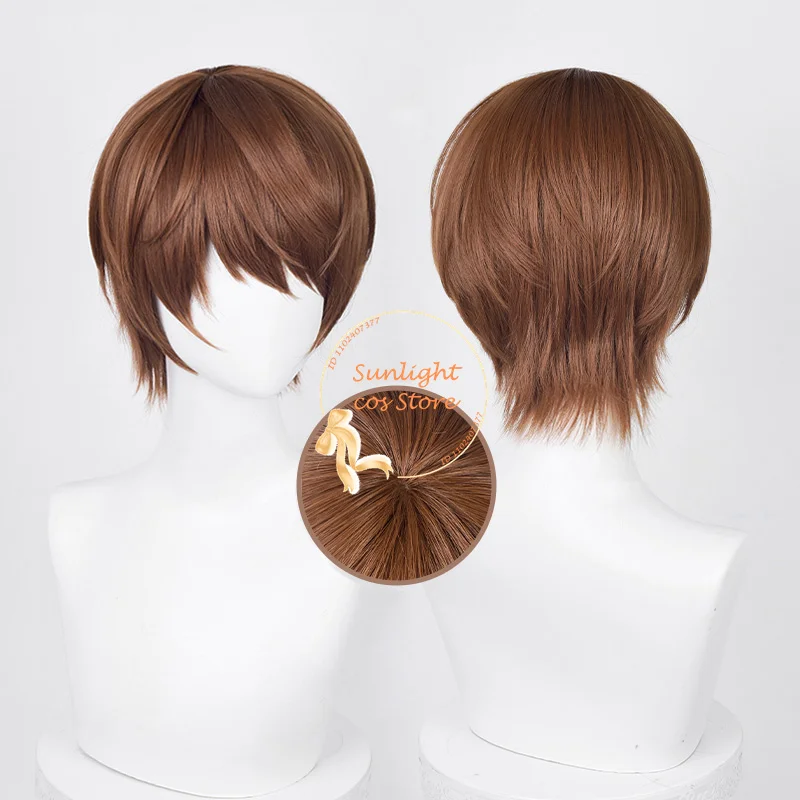 

Anime Yagami Light Cosplay Wig 30cm Short Dark Brown Wigs Heat Resistant Synthetic Hair Halloween Party Misa Amane Wig + Wig Cap