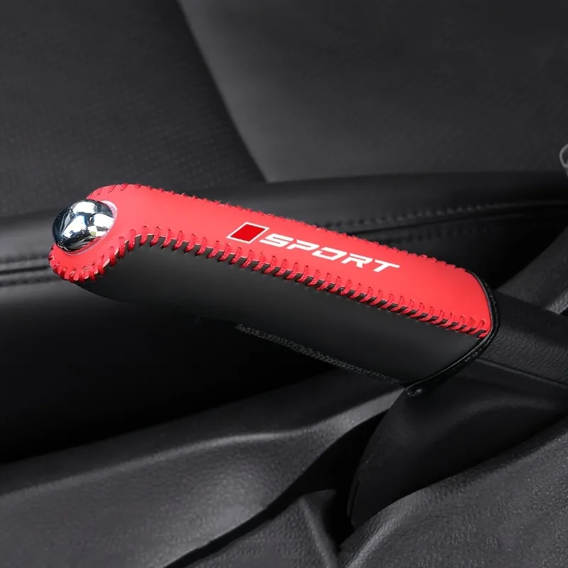X1 Auto-Handbremsenabdeckung aus PU-Leder mit Sportlicher Exquisiter Naht Handbremshebel-Schutzabdeckung Innenausstattung Zubehör – Detail 5