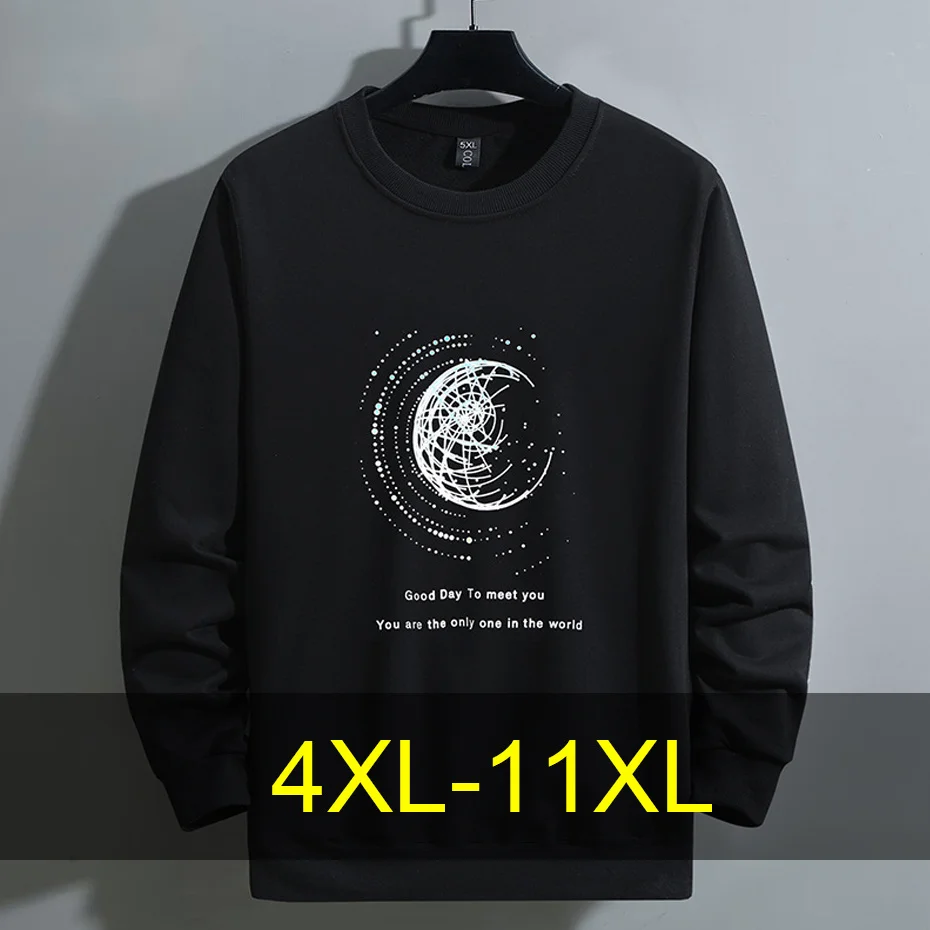 

11XL 10XL Big Size Sweatshirt Men Spring Autumn Sweatshirt Fashion Causal Pullover O-neck Hoodies Male Plus Size 10XL 11XL