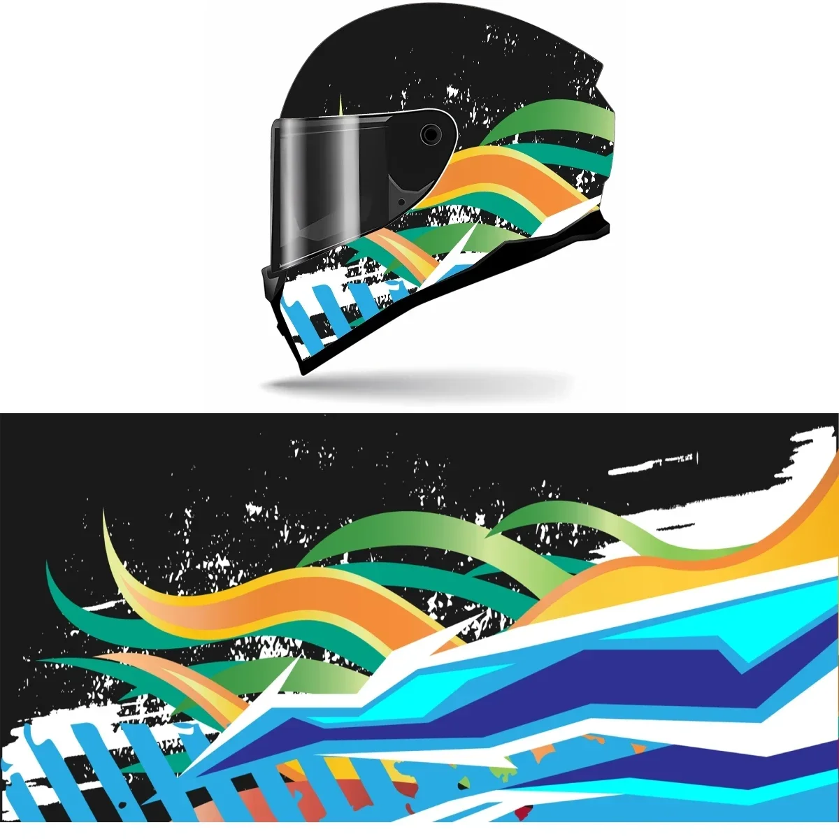 

Abstract Ripples Full Helmet Wrap Sticker Motorcycle Helmet Racing Graphic Decal Vinyl Wrap Helmet Decor Sticker
