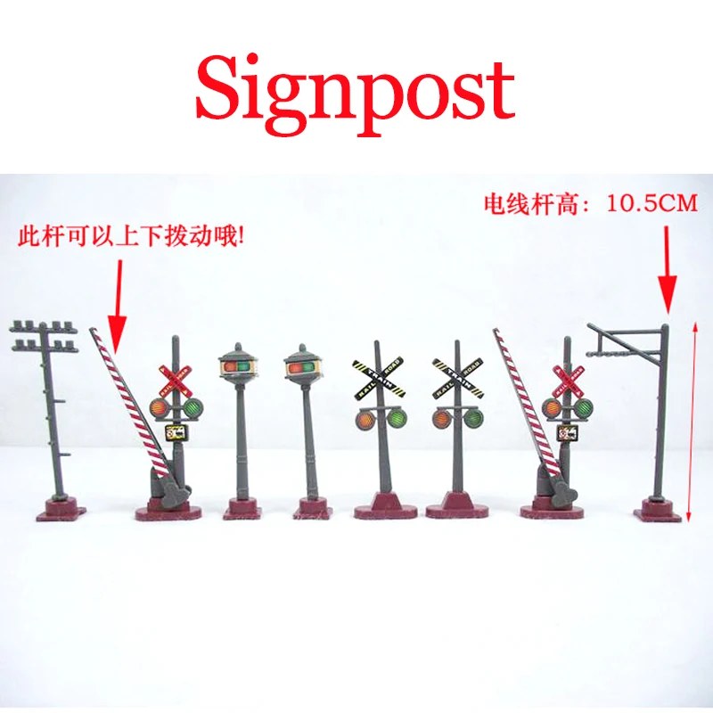 X14 Hot selling electric train track toy generic track scene accessories 8 signs 8pcs/LOT