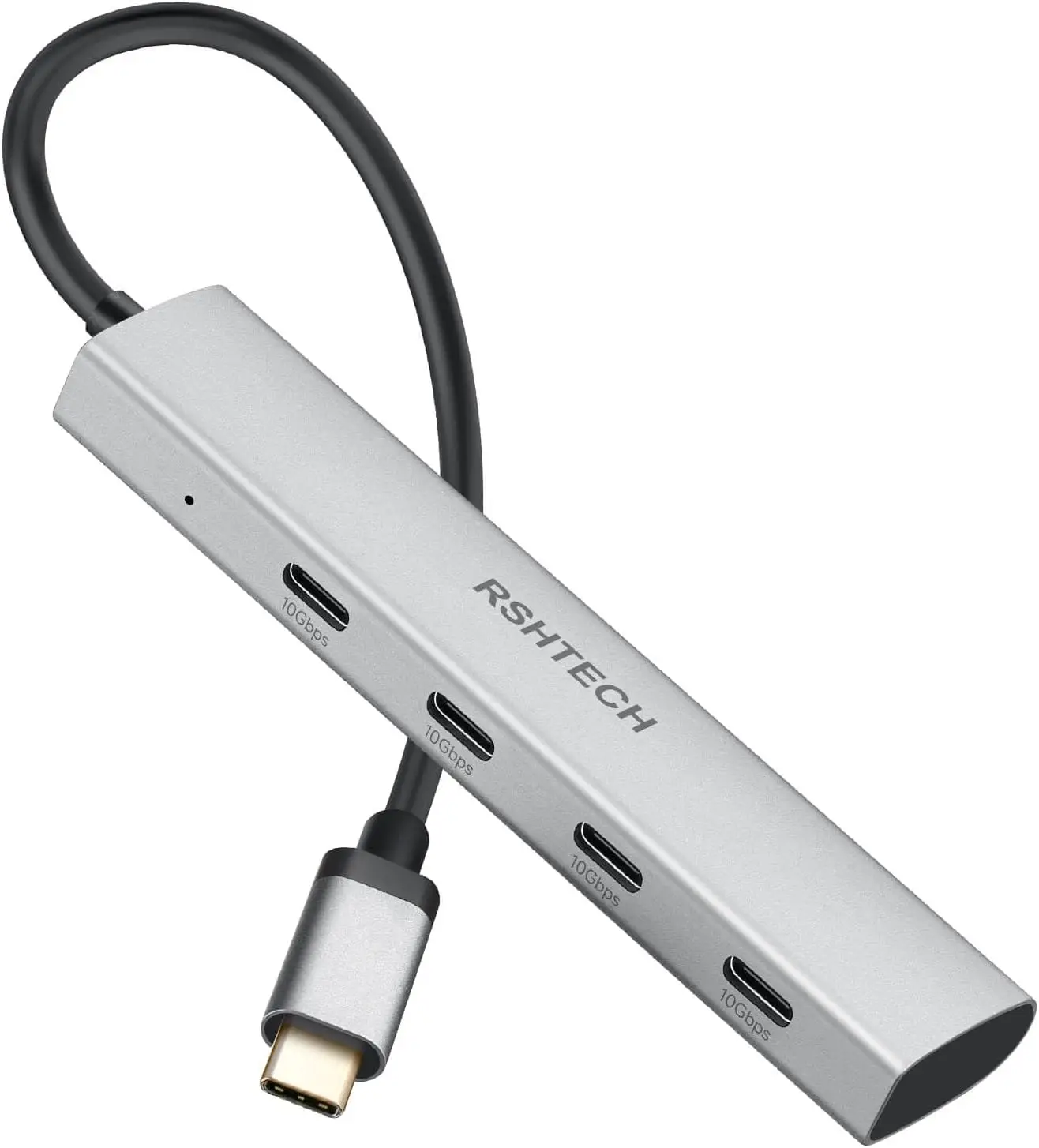 Hub USB-C RSHTECH 10 Gbps, 4 ports USB-C 3.2, dongle ultra fin, concentrateur de données portable, adaptateur pour ordinateur portable MacBook Pro Thunderbolt