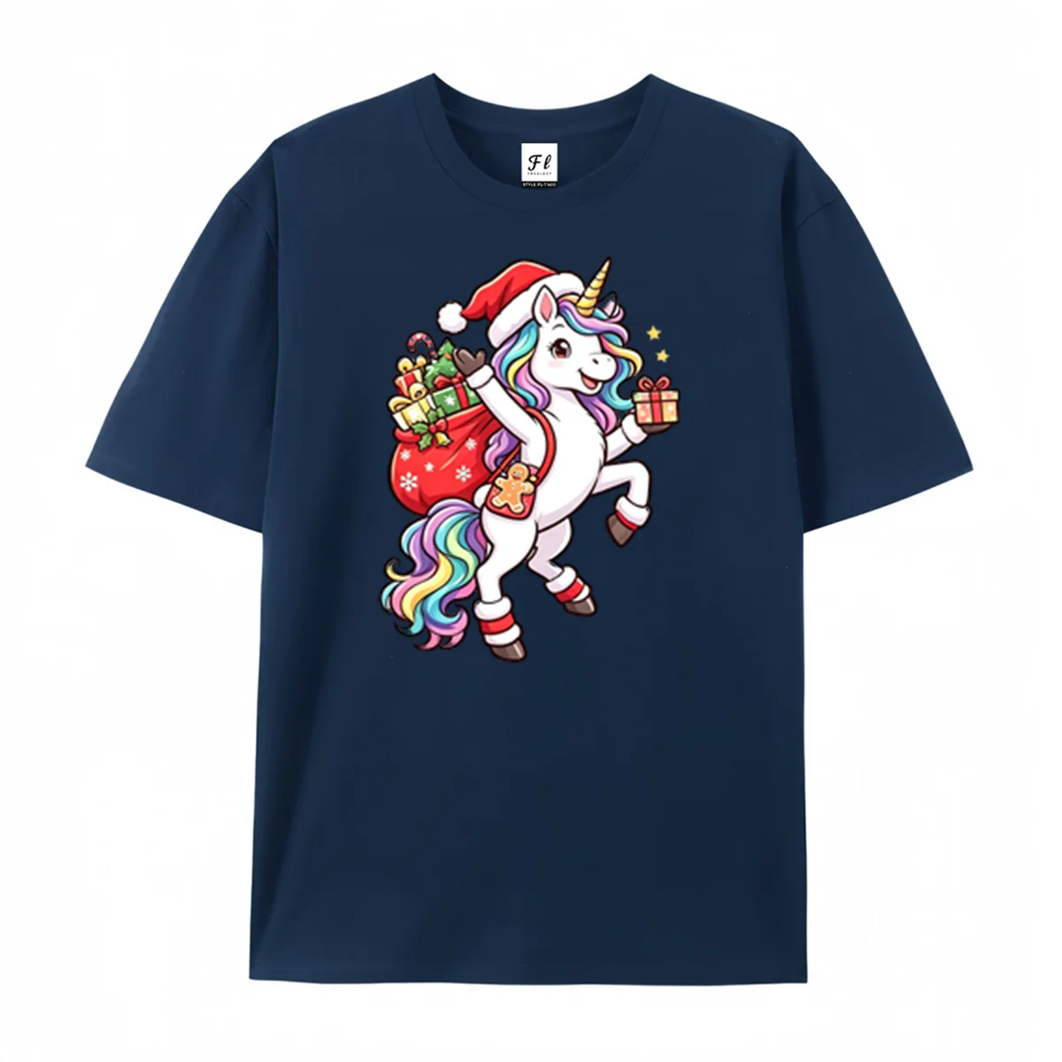 Unicorn Santa Claus Christmas T-shirts Women Funny Graphic Sleeveless Shirt Casual Summer Vest Cute Holiday Party Costume Daily