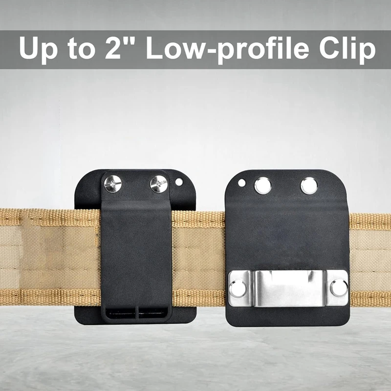 Soporte de cinta métrica para cinturón, Clip de cinta métrica de bajo perfil, cinturón de herramientas de hasta 2 pulgadas, accesorios de cinta, 2 paquetes
