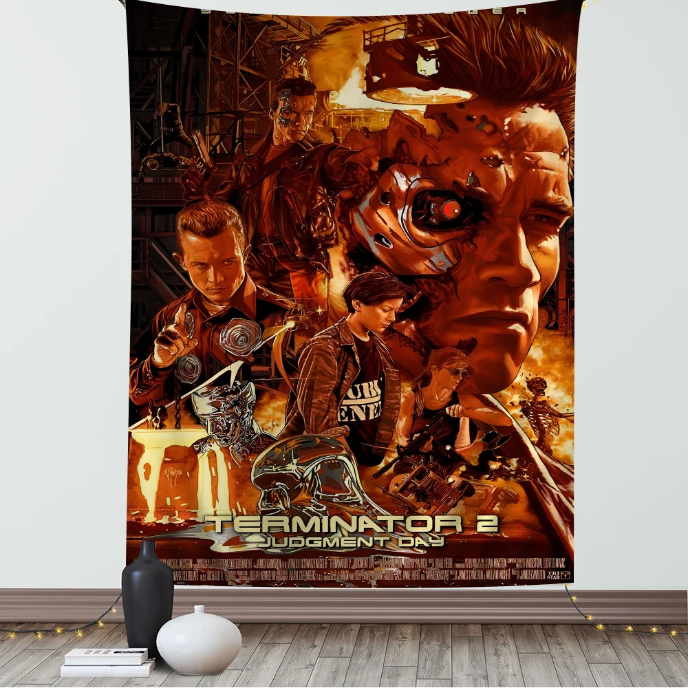 Movie T-TERMINATOR DIY Wall Tapestry Hanging Tarot Hippie Wall Rugs Dorm Home Decor