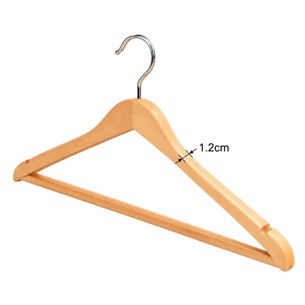 Durable Wood Hangers Swivel Hook Notches Design Wooden Clothes Hangers Space Saving Hanging Non-Slip Coat Hangers Home Organizer