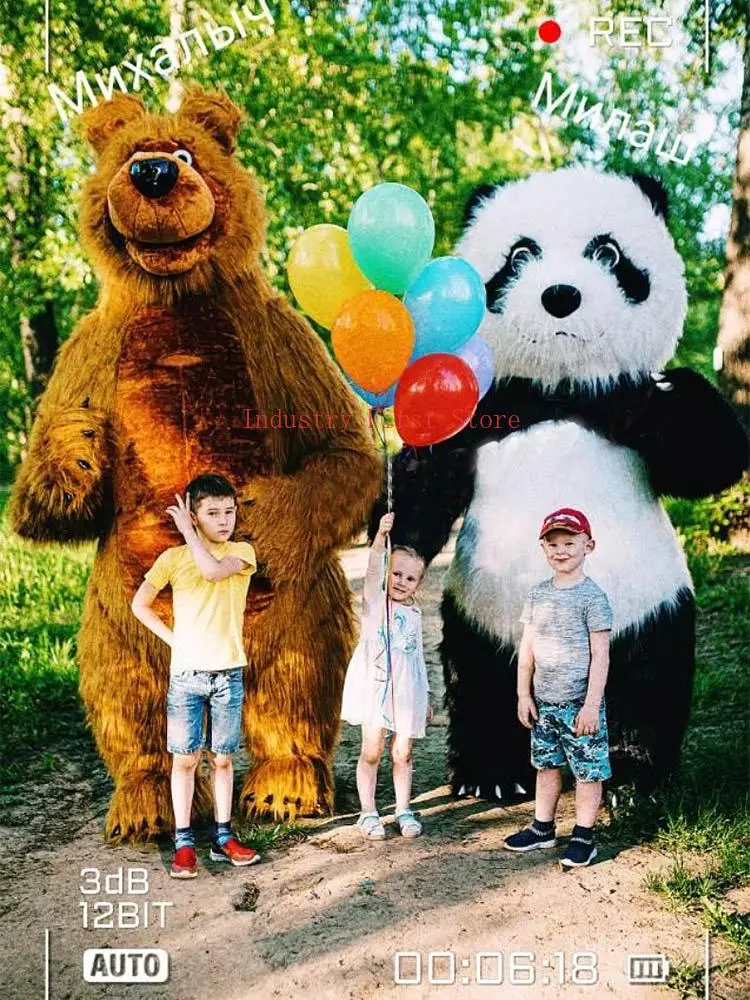 

Inflatable Brown Bear Costume Halloween Christmas Party Cosplay Costume Cute Furry Plush Polar Bear Mascot For Adult Fursuit