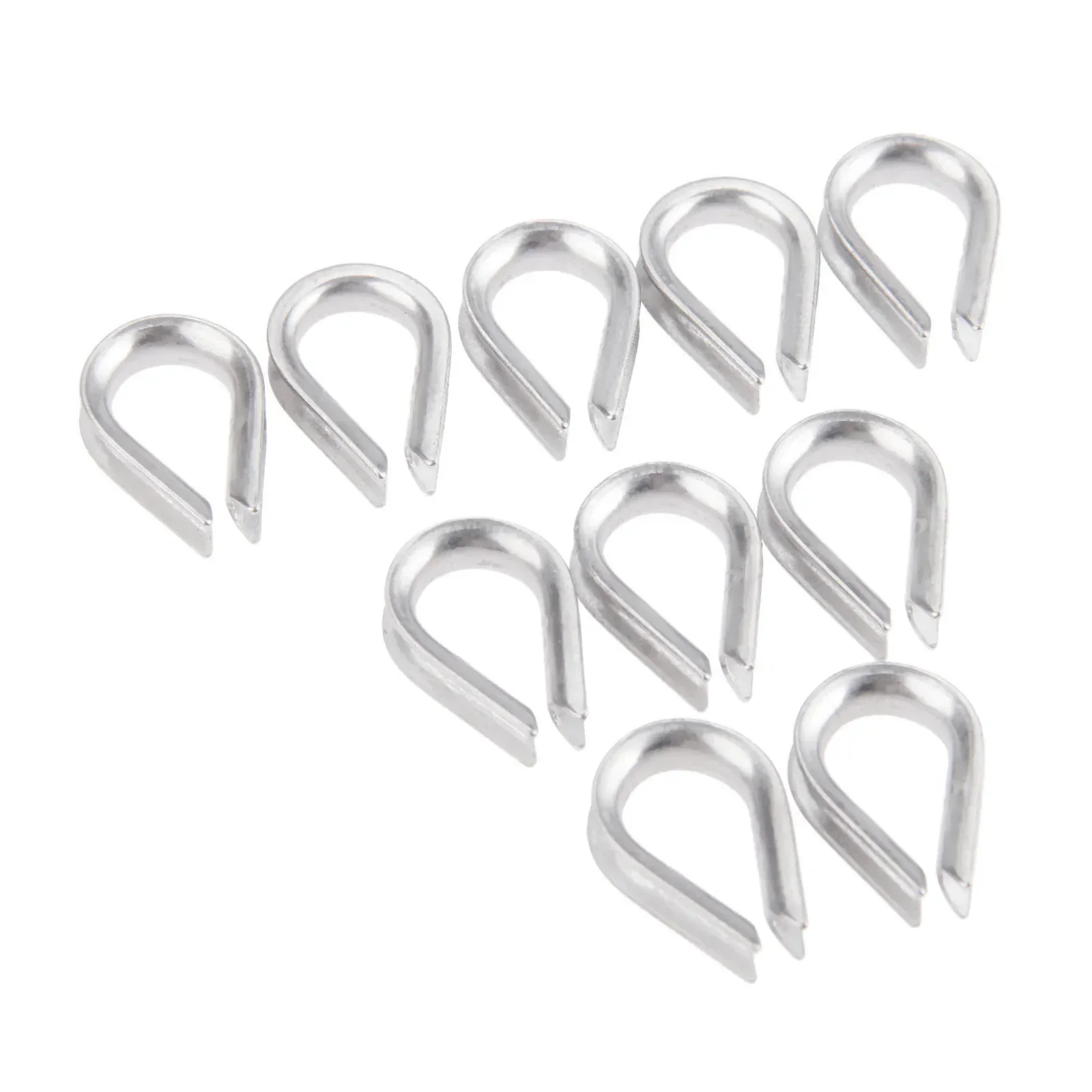 10Pcs Boat 3mm M3 1/8inch Wire Rope Cable Thimble Sleeves 316 Stainless Steel Wire Rope Thimbles Wirerope Clamps Crimping Marine