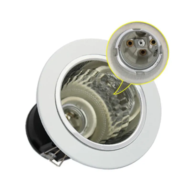 

E27 4 inch White Round Recessed Ceiling Light Casing 140mm Downlight e27 Bulb Holder NEW