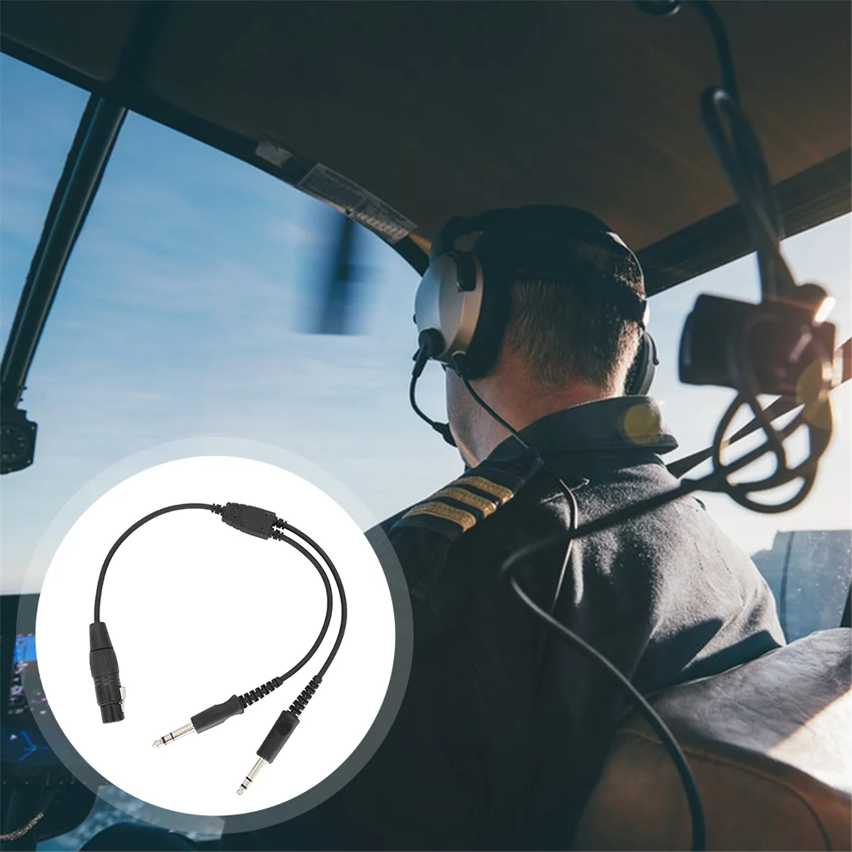 

ABAN For XLR to GA Dual Plug 5 Pin Aviation Headset Connector Male to Female Aviation Earphone Wire