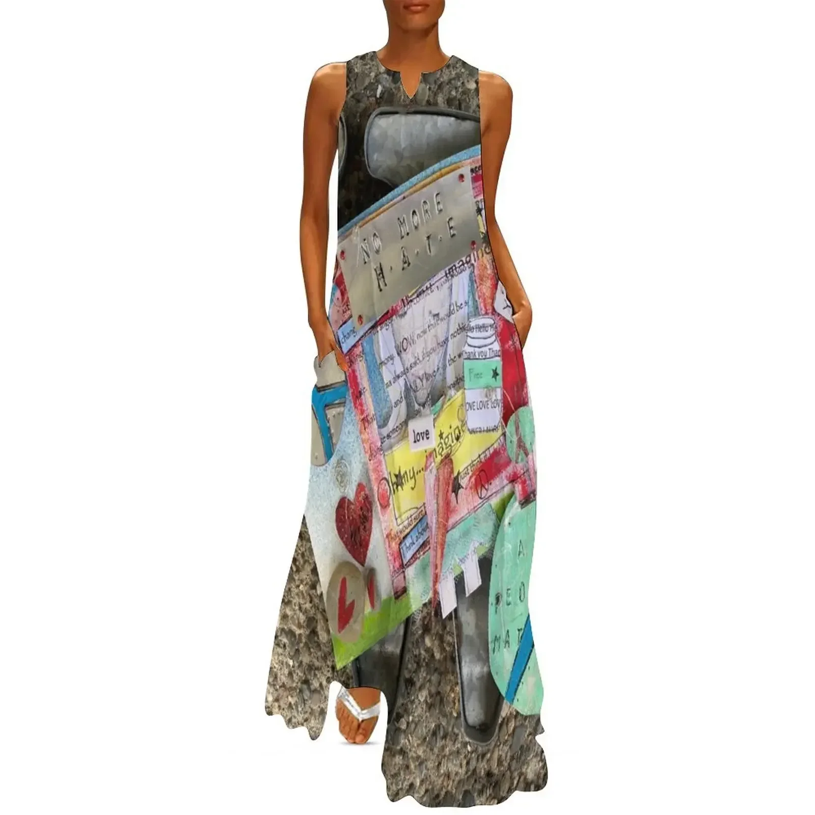 

No More Hate, Only Love and Peace Long Dress dresses for womens summer women's dress 2025 Dress woman Beachwear