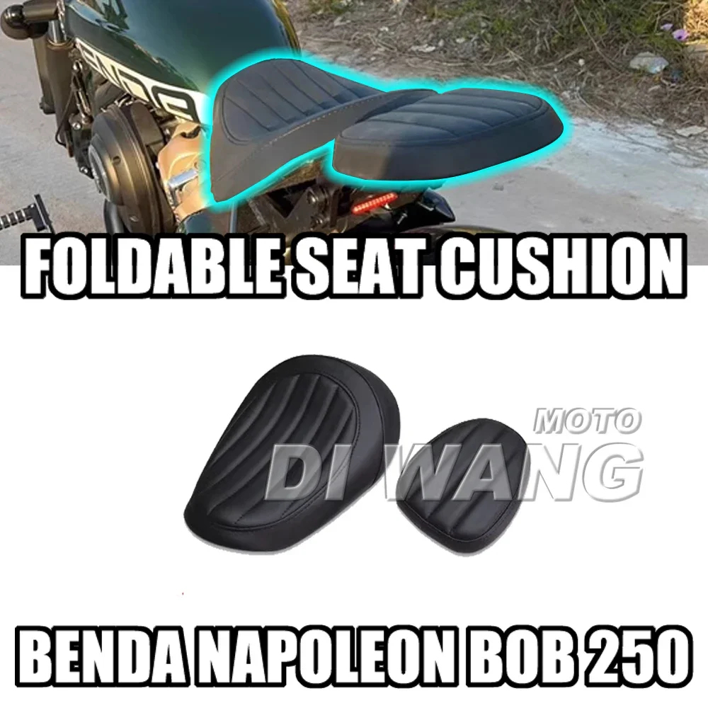 Motorcycle Modified Seat Cushion Widening Rear Seat Cushion Accessories Double Seat Cushion Foldable For BENDA Napoleon Bob 250