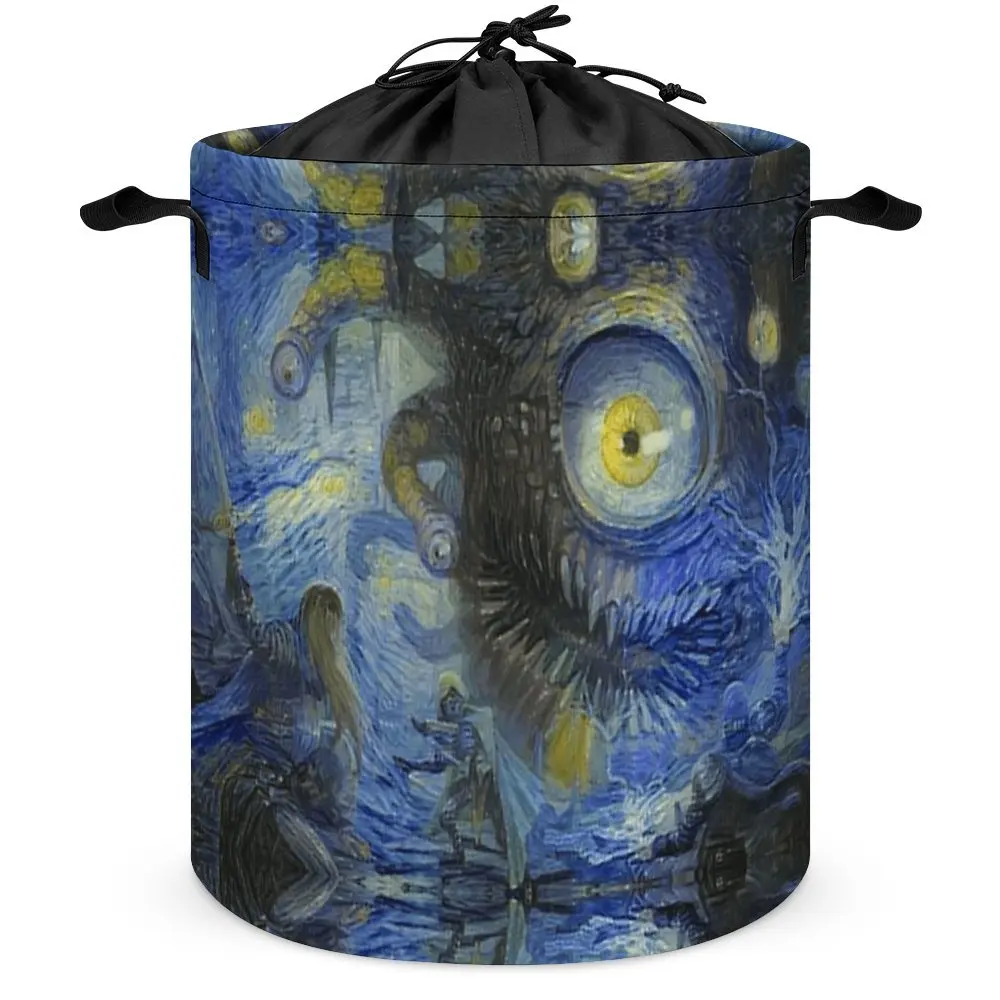 A Beholder from Baldur S Gate in Starry Night Storage Bins Laundry Basket Dust Proof Storage of Pet Toys Lifting Hand Portable G