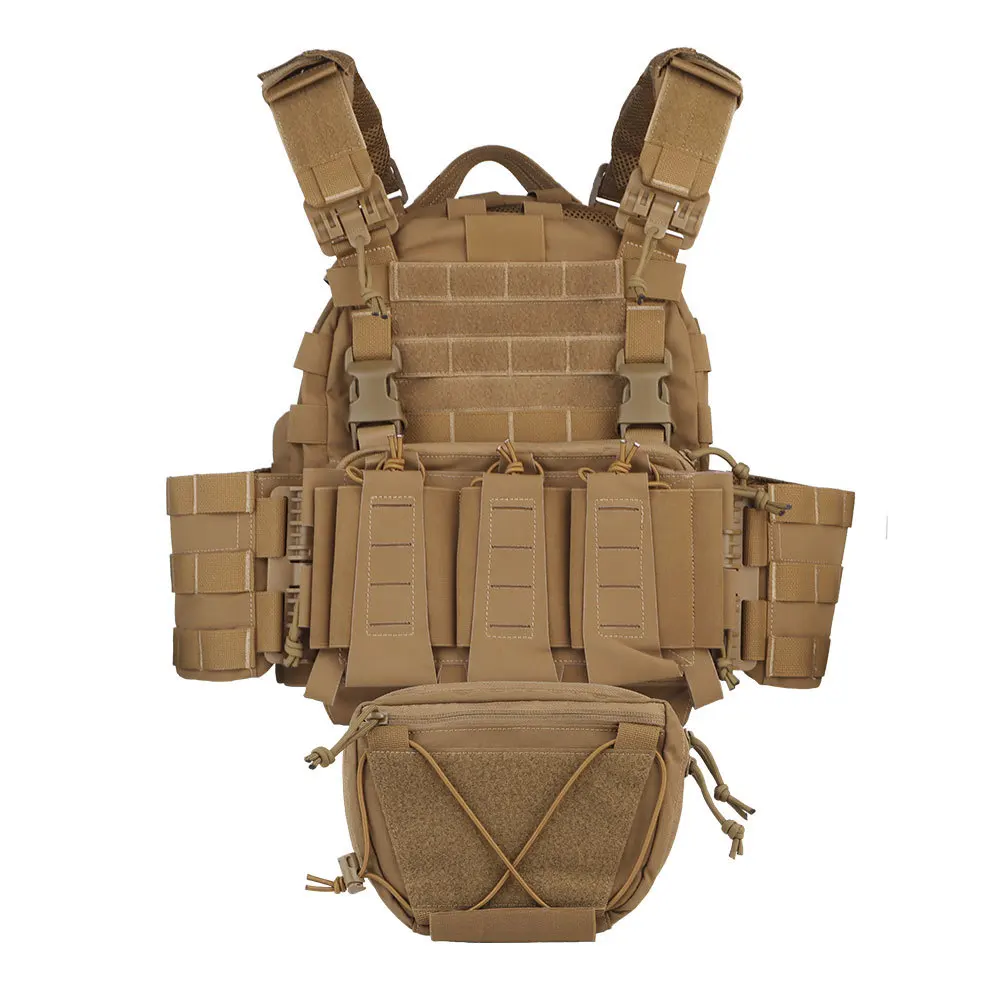 

ARC Tactical Vest MOLLE System Quick Release Buckle Elastic Triple MAG Pouch Dump Sub Abdominal Pack Armor Outdoor Hunting Vest