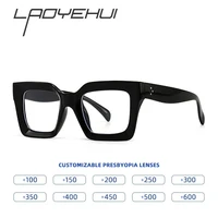 Gafas de lectura cuadradas de gran tamaño Vintage para hombre y mujer, anteojos de presbicia con acabado, gafas graduadas personalizadas