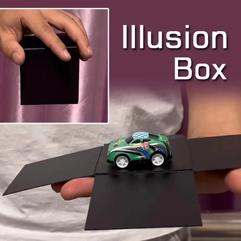 Illusion Box Magic Trick Set – Foldable Cube Surprise Box for Vanishing & Appearing Small Objects, Includes Mini Car, Easy Stage