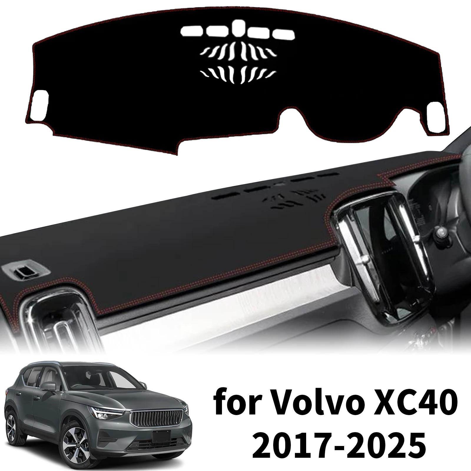 

for Volvo XC40 2017 2018-2025 EV Custom Fit Car Dashboard Cover Sunshade Dash Mat Anti‑Slip Dashmat Protector Pad Accessories
