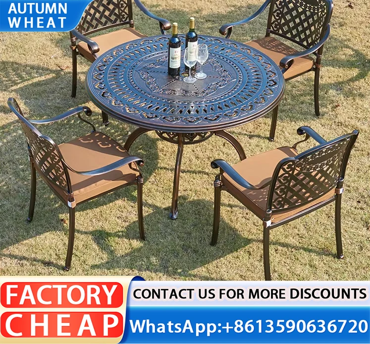 Hot sell bamboo cane patio PE rattan leisure chair table garden outdoor furniture set