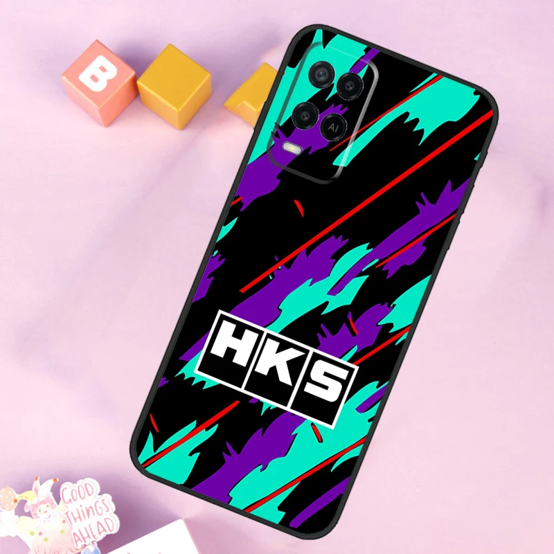 Sports Car HKS JDM For OPPO A17 A16 A15 A98 A78 A58 A54 A74 A94 A53S A57S A52 A72 A77 A5 A9 A53 A76 A96 Case