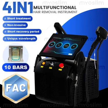 Removal IPL RF 4IN1 Multifunctional 808nm Diode Laser Hair  Picosecond Tattoo Removal Skin Rejuvenation Machine for Salon Spa