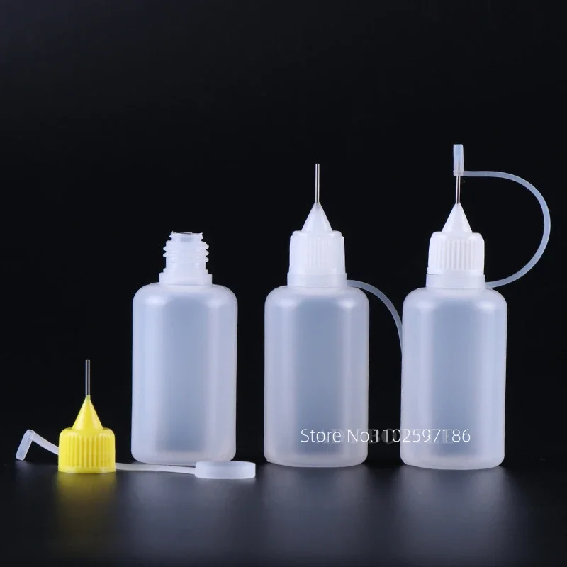 Squeezable Dropper Bottles Resuable Needle Tip Glue Applicator Plastic DIY Craft Empty Proof Cap Liquid Colorful Refillable Tool