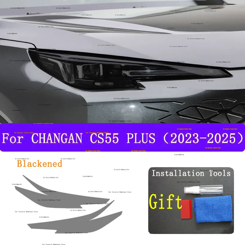 

For CHANGAN CS55 PLUS 2023-2025 Car Exterior Headlight Anti-scratch Front Lamp Tint Protective Film Cover Repair Accessories