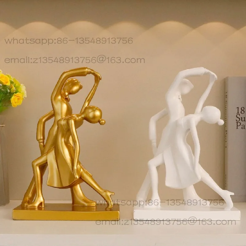 Modern Light Luxury Ballet Duet Art Ornament Home Wine Cabinet Decoration Fashionable, Simple and Beautiful