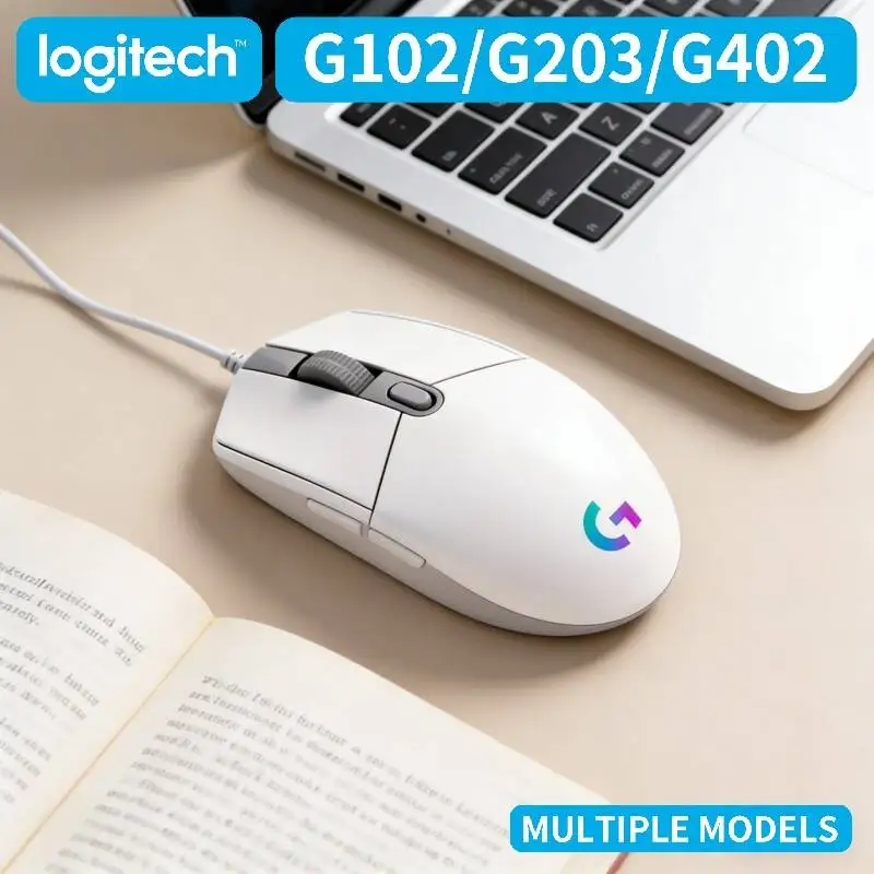 

Logitech G102 G203 G402 Wired Gaming Mouse Durable Click Switches Dynamic RGB Effects Anti-Sweat Design for Gamer Hands