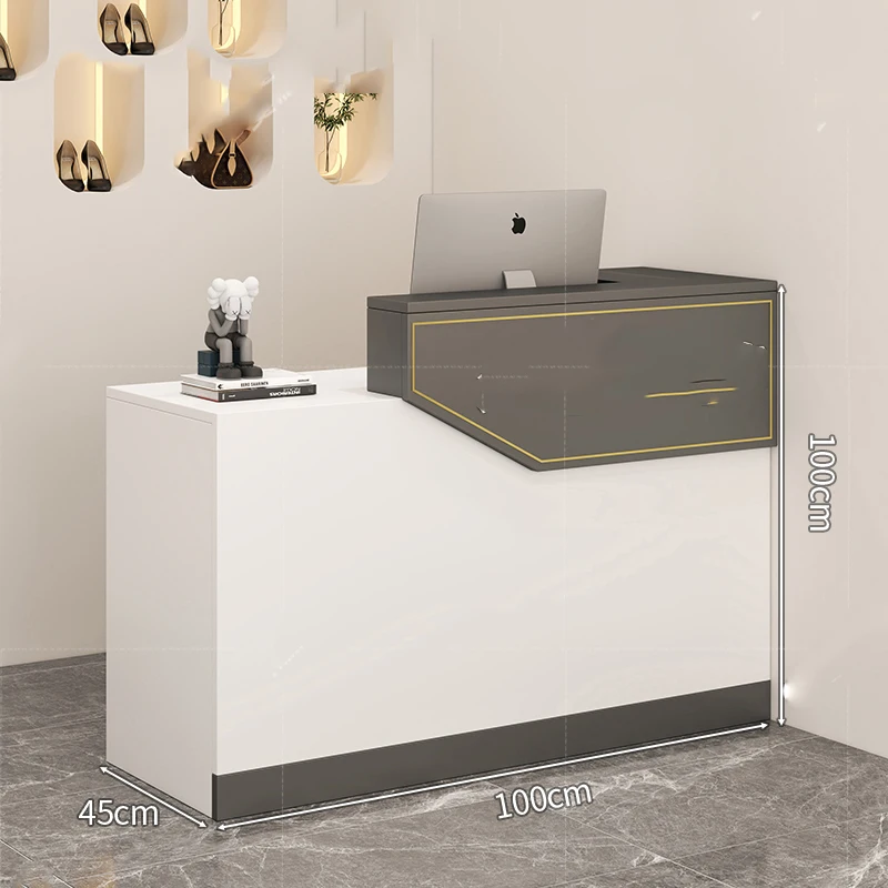 Minimalist European Reception Desks Design Luxury Beauty Salon Reception Desks Unique White Comptoire Accueil Office Furniture