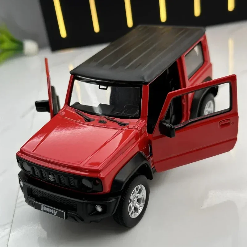 1/26 suzuki jimny suv modelo de carro de metal diecast liga carros de brinquedo modelo com puxar para trás veículos fora de estrada para crianças presente coleção