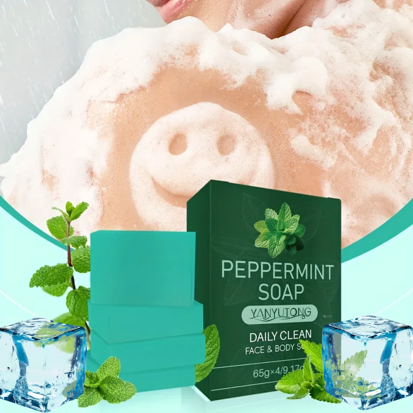 

Mint soap multifunctional face wash body soap summer outdoor mosquito proof mint cool soap bathroom accessories