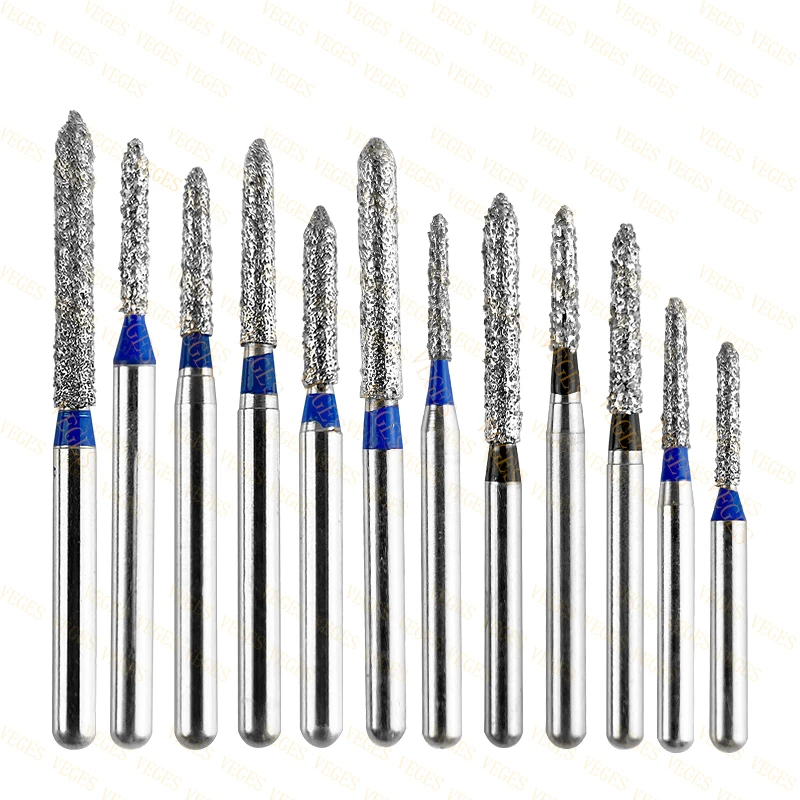 SO Type 10pcs Dental Diamond Burs Drill for Nails Emery Burs Dentistry Milling Cutters High Speed Hand Piece Dentist Strawberry