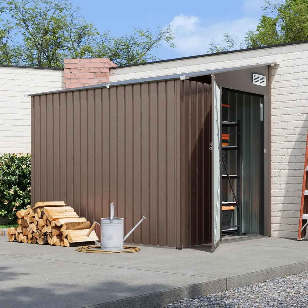 5x7 Outdoor Steel Utility Shed with Lockable Door for Garden, Bike, and Patio Storage