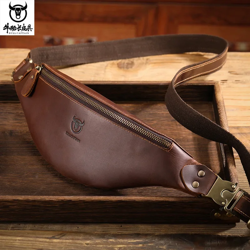 European and American Vintage Men Waist Bag Mobile Phone Bags Chest Bag