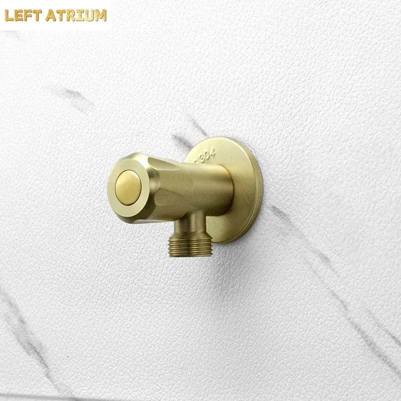 304 Stainless Steel Triangle Valve Cold Hot Water Stop Valve Copper Core Bathroom Kitchen Toilet Sink Replacement Tool