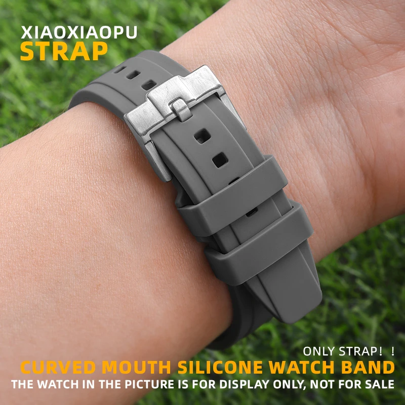

watchbands Curved interface Silicone watch strap for moonswatch seiko5 mido TV Rubber watch accessories 20mm 22mm