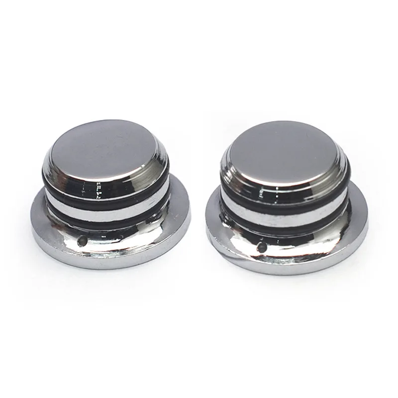 25x14mm Guitar Potentiometer Knob Chrome Metal with Anti-Slip Ring / Non-Slip Grip and Position Indicator Dot