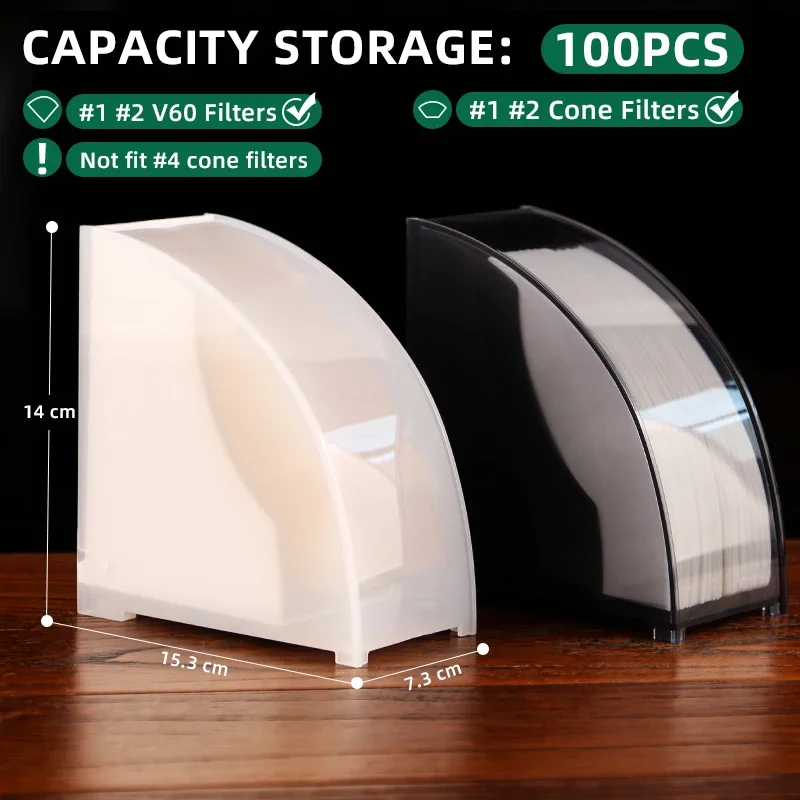 

Hot Sell Fan-shaped Coffee Filter Paper Dustproof Bar Storage Rack Storage Box Dustproof Filter Paper Box
