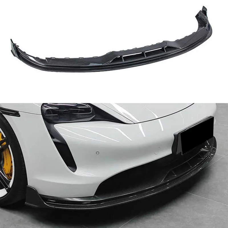 Car Body Kit Parts Bumpers Dry Carbon Fiber Front Lip Diffuser Splitter Spoiler for Porsche Taycan/Cross Turismo