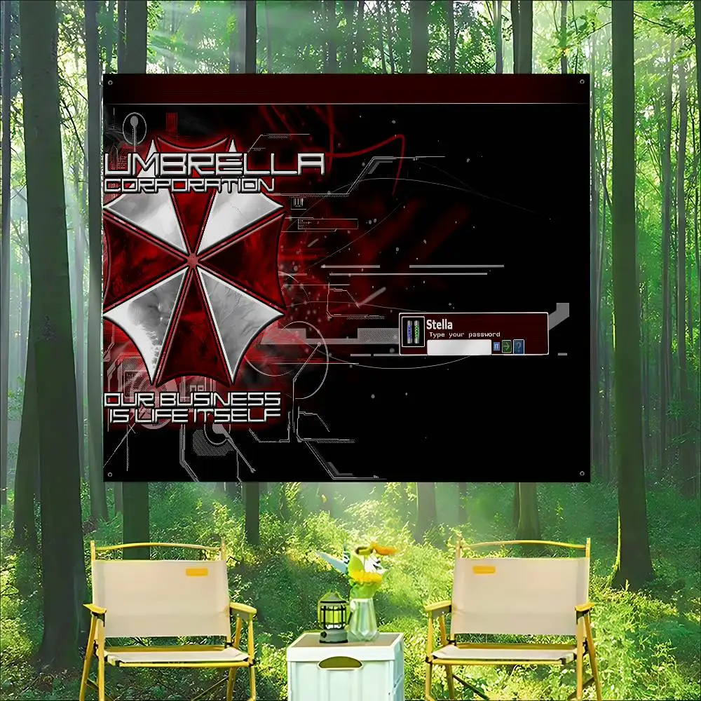 Popular Game U-Umbrella C-Corporation Creative Pattern Hanging Flag Polyester Printed Banner Hand Pulled Flag