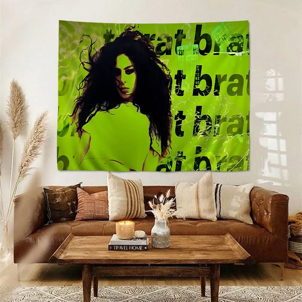 Charli XCX BRAT Singer Colorful Tapestry Wall Hanging Hanging Tarot Hippie Wall Rugs Dorm Wall Art Decor
