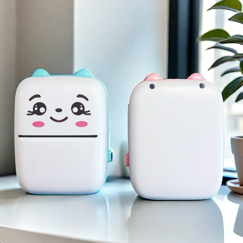 Cute Cat Face Portable Mini Thermal Label Printer