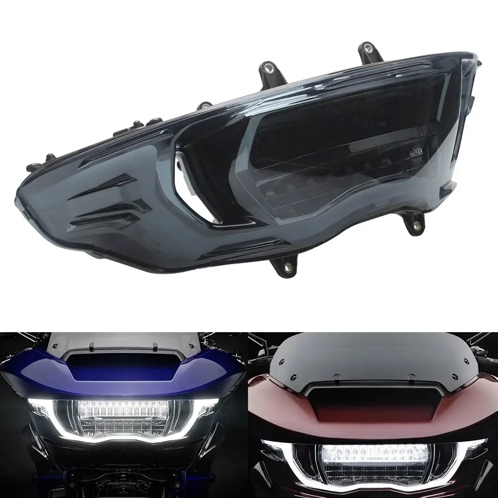 

Универсальная светодиодная фара для мотоциклов Harley FLTRT FLTRXSE FLTRXSTSE FLTRX FLTRXL 2023-2026, корпус из ABS-пластика, черная, линза из поликарбоната, дымчатая